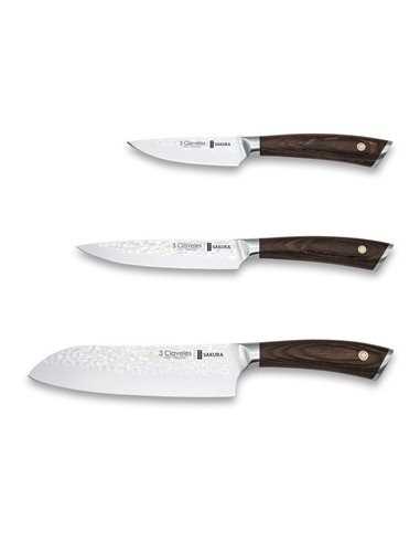 SET 3 CUCHILLOS FORJADOS SAKURA 3Claveles 1026