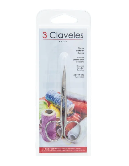 Tijera Bordar Curva 3 Claveles 3,5 pulgadas 00056