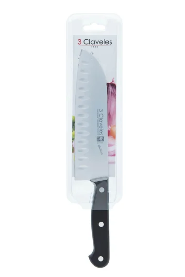 CUCHILLO SANTOKU ALVEOLADO UNIBLOCK 18 cm - 7" D 3
