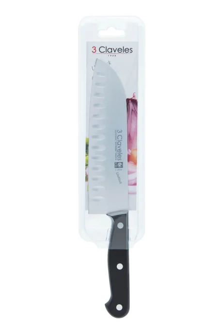 CUCHILLO SANTOKU ALVEOLADO UNIBLOCK 18 cm - 7" D 3
