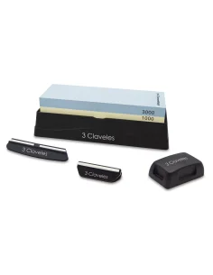 SET PIEDRA AFILADO 1000/3000 CON BASE, DOS GUIAS Y RECTIFICADOR 3C (09428)