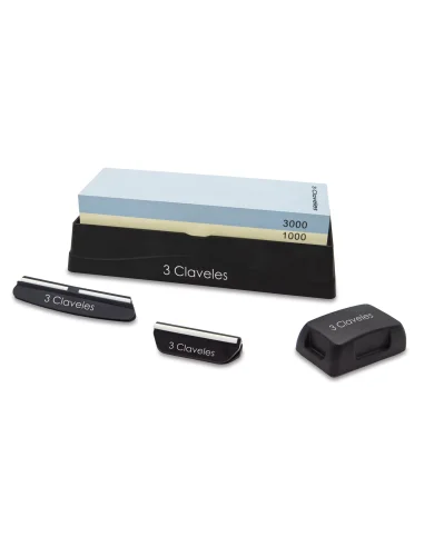 SET PIEDRA AFILADO 1000/3000 CON BASE, DOS GUIAS Y RECTIFICADOR 3C (09428)