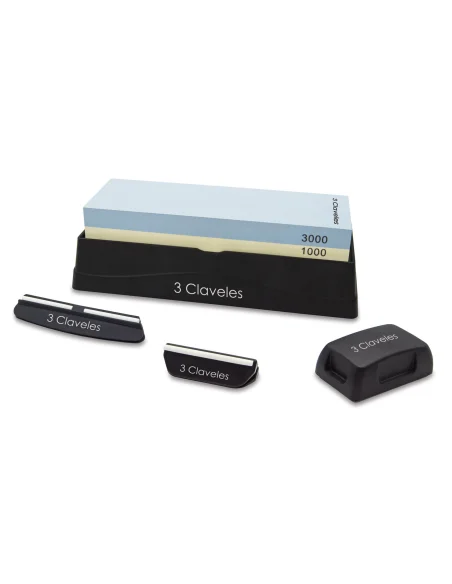 SET PIEDRA AFILADO 1000/3000 CON BASE, DOS GUIAS Y RECTIFICADOR 3C (09428)