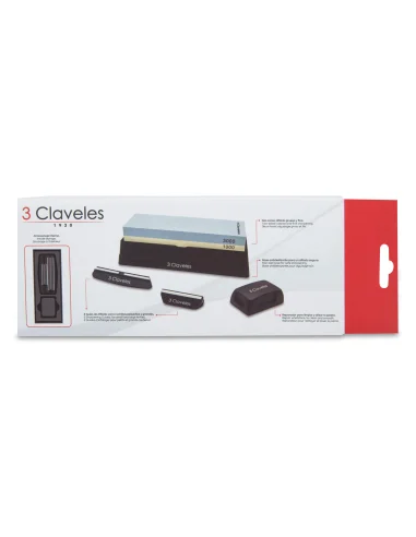 SET PIEDRA AFILADO 1000/3000 CON BASE, DOS GUIAS Y RECTIFICADOR 3C (09428)