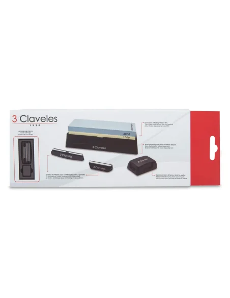 SET PIEDRA AFILADO 1000/3000 CON BASE, DOS GUIAS Y RECTIFICADOR 3C (09428)