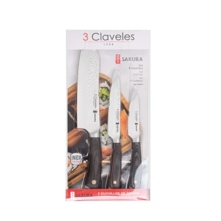 SET 3 CUCHILLOS FORJADOS SAKURA 3Claveles 1026