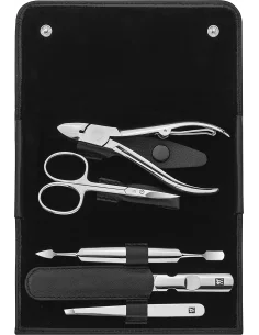 Estuche de manicura de 5 piezas, color negro
