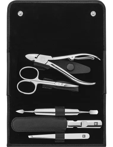 Estuche de manicura de 5 piezas, color negro
