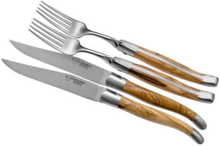 Juego de 2 Cuchillos y 2 Tenedores Laguiole en Aubrac 