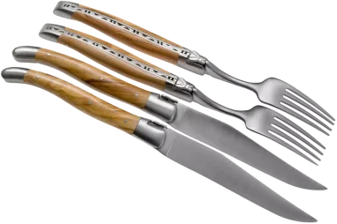 Juego de 2 Cuchillos y 2 Tenedores Laguiole en Aubrac 