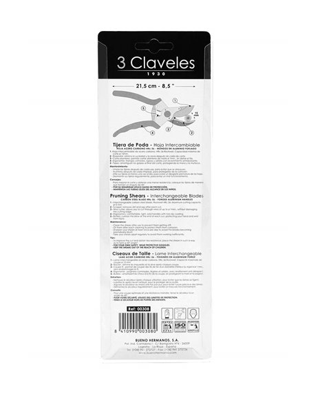 TIJERA PODA PROFESIONAL 3 Claveles  00308
