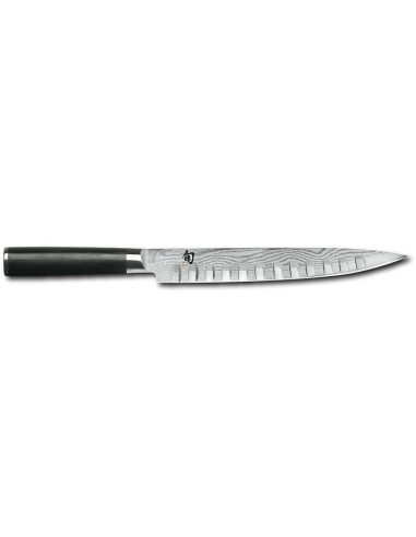 Cuchillo Chef hoja estrecha alveolado 22,5 cm KAI SHUN DAMASCO