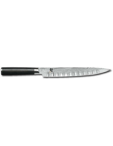 Cuchillo Chef hoja estrecha alveolado 22,5 cm KAI SHUN DAMASCO