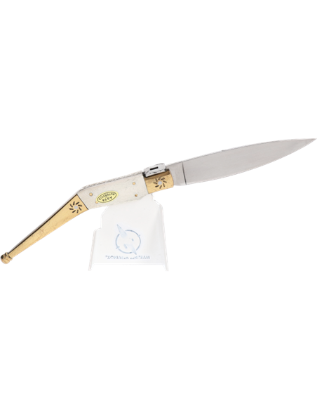 Navaja Albainox Artesania laton. hueso con hoja de 8.2 cm