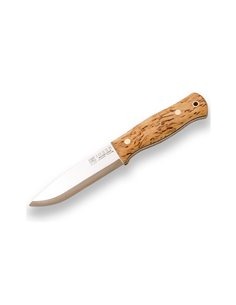Cuchillo de Bushcraft y Supervivencia Joker Bushlore con mango de abedul rizado