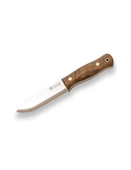 Cuchillo de Bushcraft y Supervivencia Joker Bushlore con mango de Nogal