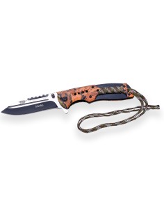 Navaja tactica de 9 cm con apertura asistida, mango de alumino con paracord