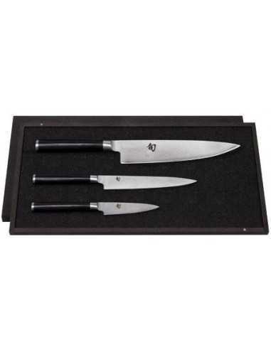 Estuche 3 cuchillos (Fileteador / Pelador / Chef) KAI SHUN DMS-300