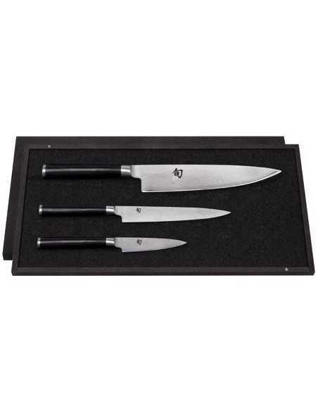 Estuche 3 cuchillos (Fileteador / Pelador / Chef) KAI SHUN DMS-300