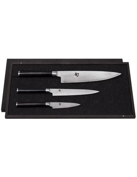 Estuche 3 cuchillos (Fileteador / Pelador / Chef) KAI SHUN DMS-300