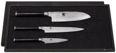 Estuche 3 cuchillos (Fileteador / Pelador / Santoku) KAI SHUN DMS-300