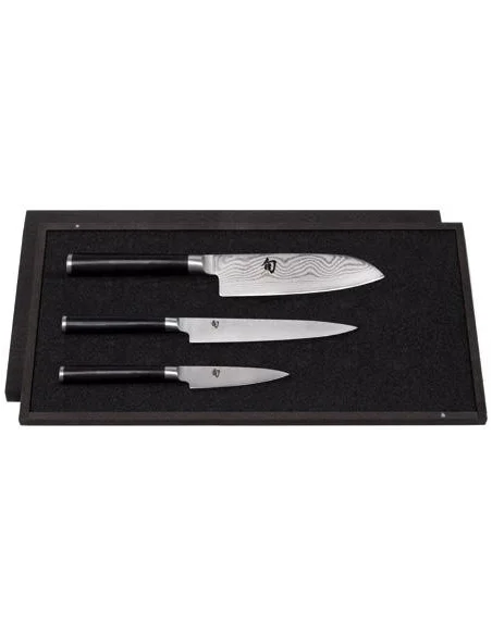 Estuche 3 cuchillos (Fileteador / Pelador / Santoku) KAI SHUN DMS-300