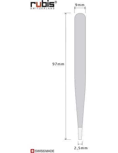 Pinza profesional recta negra RUBIS 1K304