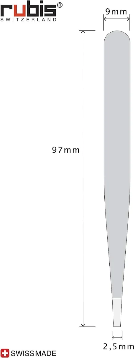 Pinza profesional recta negra RUBIS 1K304