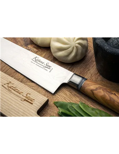 Cuchillo  Gyuto 20 cm Katana Saya Olivo KSO-04