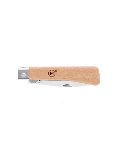 Navaja de bolsillo línea Workers con mango de madera de Haya y hoja de 78 mm con forma de punta caída. 