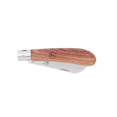 Navaja de bolsillo línea Alemana con mango de Bubinga y hoja de 87 mm con forma de pata de cordero. 2