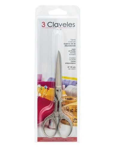 Tijera Costura Cuerno de la abundancia 3 Claveles