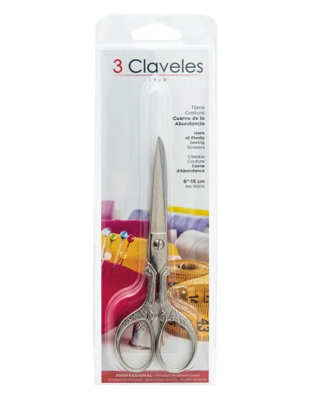 Tijera Costura Cuerno de la abundancia 3 Claveles