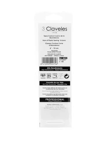 Tijera Costura Cuerno de la abundancia 3 Claveles