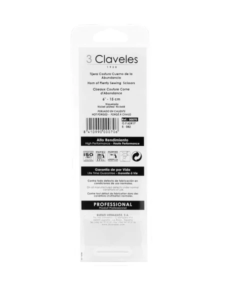 Tijera Costura Cuerno de la abundancia 3 Claveles