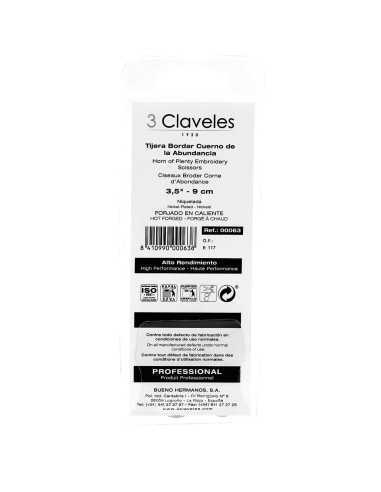 Tijera Bordar Cuerno de la abundancia 3 Claveles