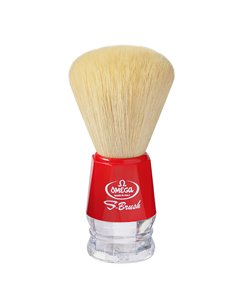 Brocha de afeitar de fibra sintética Omega S10018 S-Brush amarillo 2