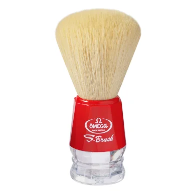 Brocha de afeitar de fibra sintética Omega S10018 S-Brush Rojo