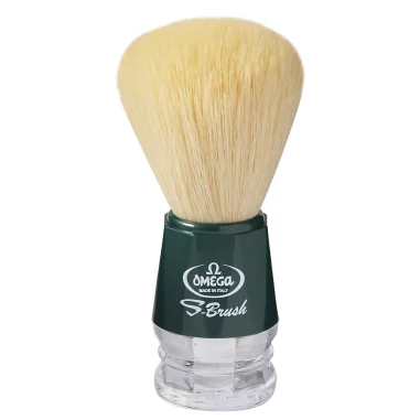 Brocha de afeitar de fibra sintética Omega S10018 S-Brush Verde