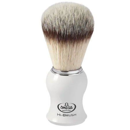Brocha de afeitar Omega en fibra sintética Hi-Brush con mango de plástico ABS