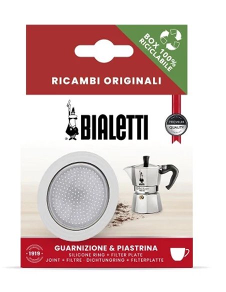 1 GOMA SILICONA+1 FILTRO para Bialetti Moka 1 Taza