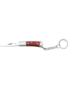 Navaja llavero JKR mango de madera roja y hoja de 4 cm