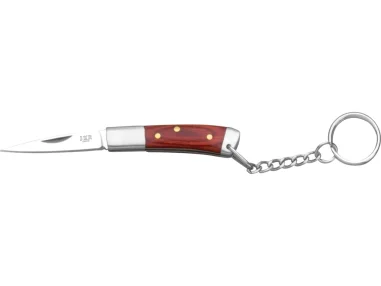 Navaja llavero JKR mango de madera roja y hoja de 4 cm