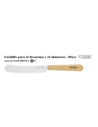 Cuchillo de Desayuno 11,5 cm – Mango de Haya Natural