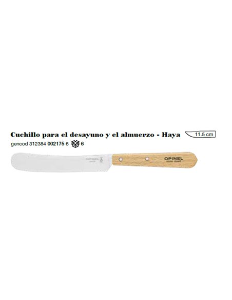 Cuchillo de Desayuno 11,5 cm – Mango de Haya Natural