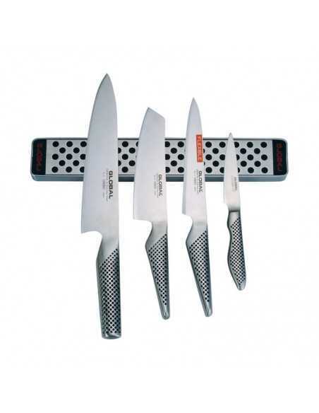 Juego 4 Cuchillos Global y Barra Magnetica de 31 cm.