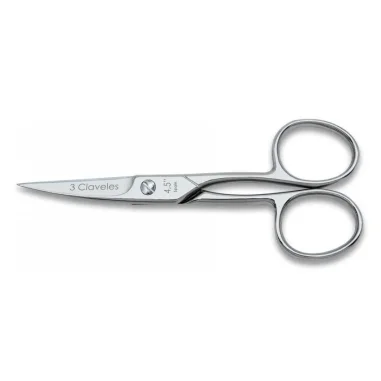 Tijera curva de 4,5" para uñas 3 Claveles 02017