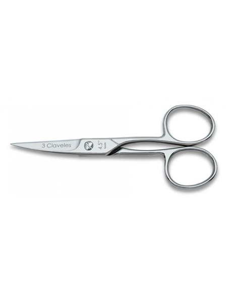 Tijera curva de 4,5" para uñas 3 Claveles 02017