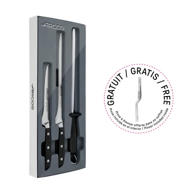 Juego para Corte de Jamon 3 piezas + Pinza de regalo