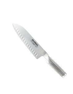 Global G-80 – Cuchillo Santoku, alveolado, 18 cm